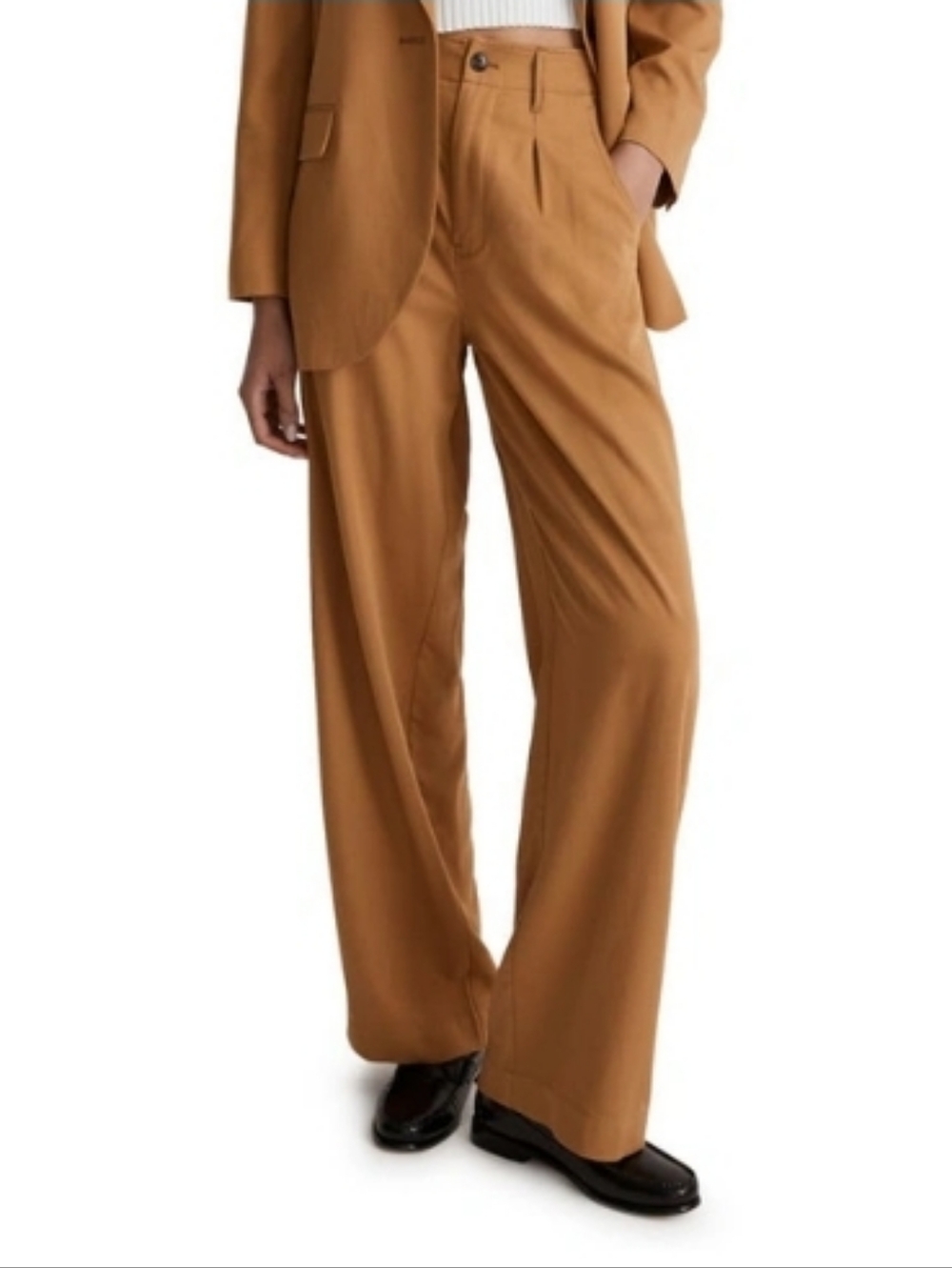 NEW Madewell The Neale Straight-Leg Pant in Drapeweave Toffee Size 14